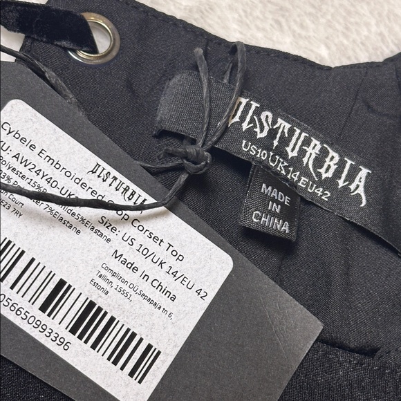 Nwt Disturbia Womens Nature Embroidered Crop Corset Top 10 Festival Dark Romance - Picture 7 of 7